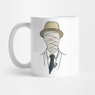 Mummy Face in Suit, Tie, and Hat Mug